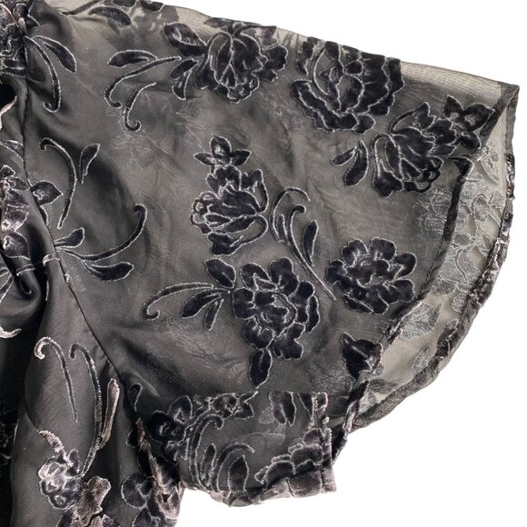 Torrid Peplum Velvet Burnout Surplice Short Sleeve Top Sz 4‎ - Picture 10 of 14